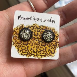 Cheetah stud earrings